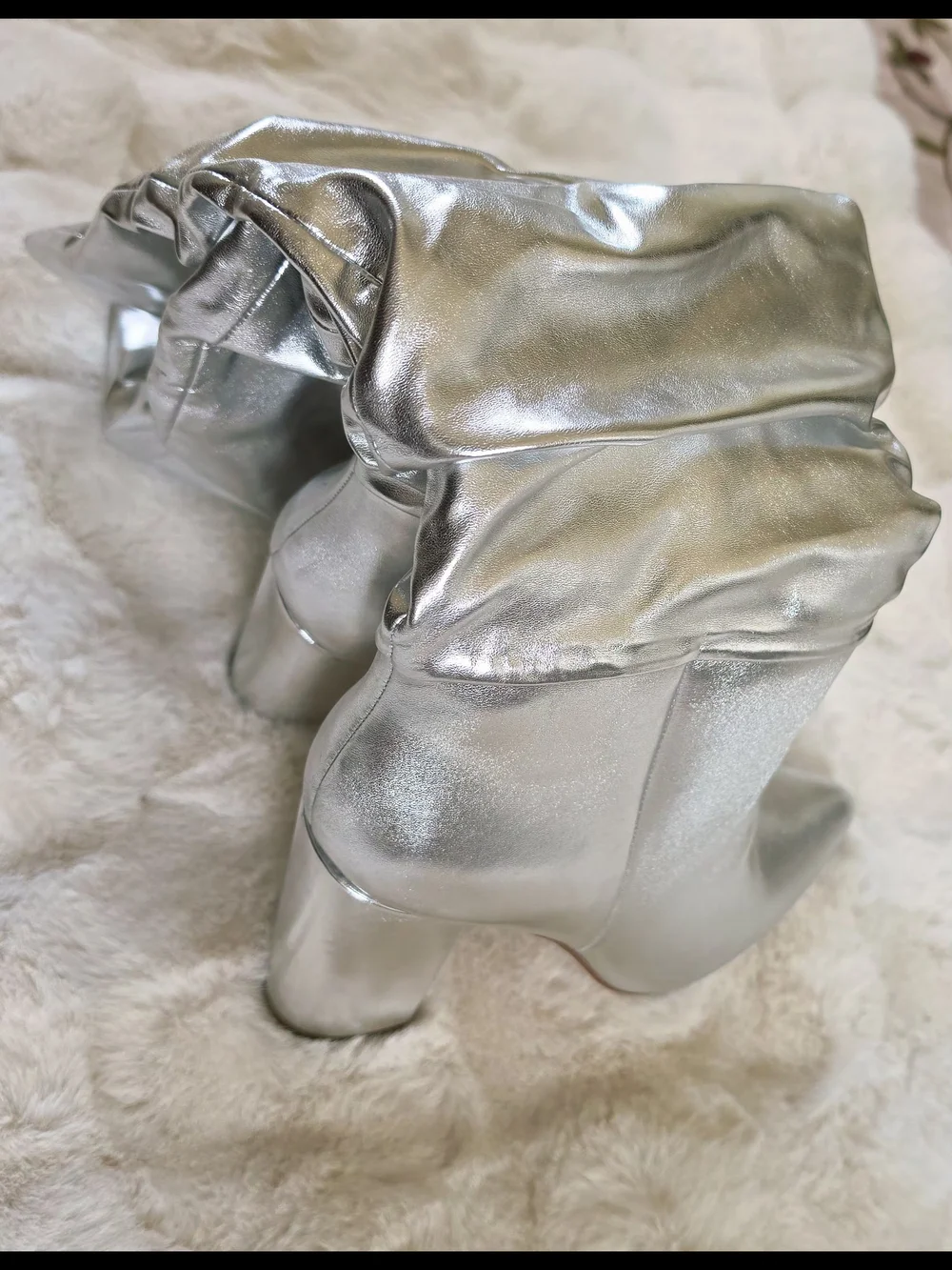 Metallic Silver Pointed-Toe Women's Boots